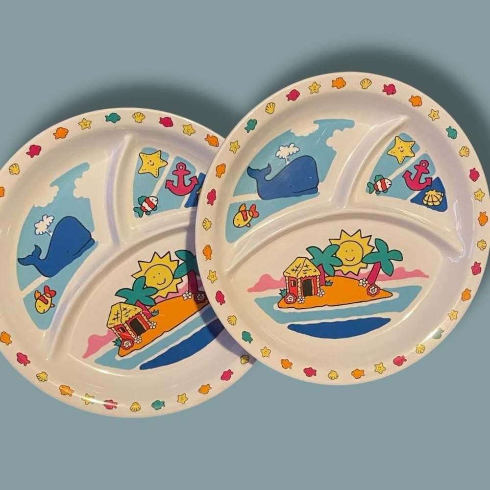 💥6/$35💥 Kids Dinner Plates – Round Beach Scene  (2 available)